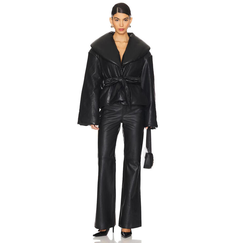 Revolve Rotate Belted Puffer Jacket black size 32 NWT $520msrp - Picture 3 of 12